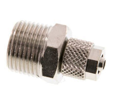 6x4 & R3/8'' Nickel plated Brass Straight Push-on Fitting with Male Threads [5 Pieces]