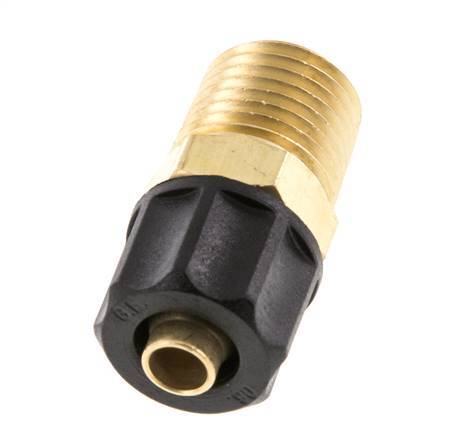 8x6 & 1/4''NPT Brass Straight Push-on Fitting with Male Threads [2 Pieces]