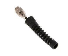 Conector Recto Latón Niquelado 12x8 & G3/8'' Rosca Macho Protección contra dobleces giratoria