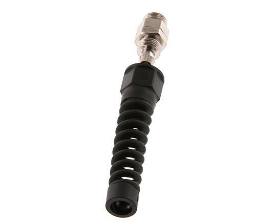 Conector Recto Latón Niquelado 12x8 & G3/8'' Rosca Macho Protección contra dobleces giratoria