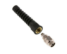 Conector Recto Latón Niquelado 12x8 & G3/8'' Rosca Macho Protección contra dobleces giratoria