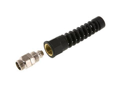 Conector Recto Latón Niquelado 15x9,5 & G3/8'' Rosca Macho Protección contra dobleces giratoria