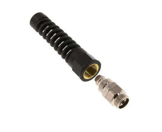 Conector Recto Latón Niquelado 15x9,5 & G3/8'' Rosca Macho Protección contra dobleces giratoria