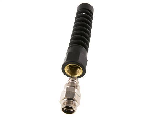 Conector Recto Latón Niquelado 15x9,5 & G3/8'' Rosca Macho Protección contra dobleces giratoria