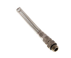 Conector Recto Latón Niquelado 8x6 & G1/4'' Rosca Macho Protección contra dobleces giratoria [2 piezas]