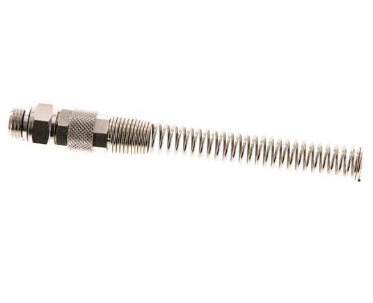 10x6.5 & G1/4'' Nickel plated Brass Straight Push-on Fitting with Male Threads Rotatable Bend Protection [2 Pieces]