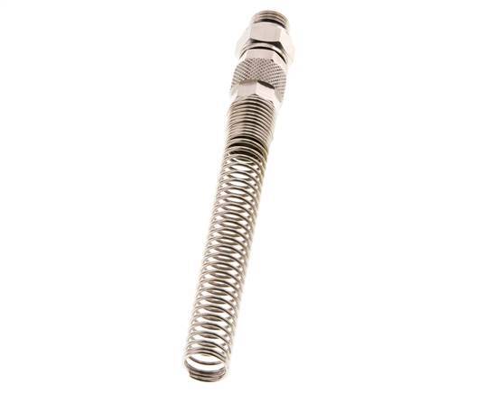 10x6.5 & G1/4'' Nickel plated Brass Straight Push-on Fitting with Male Threads Rotatable Bend Protection [2 Pieces]