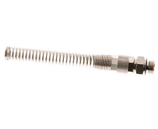 10x6.5 & G1/4'' Nickel plated Brass Straight Push-on Fitting with Male Threads Rotatable Bend Protection [2 Pieces]