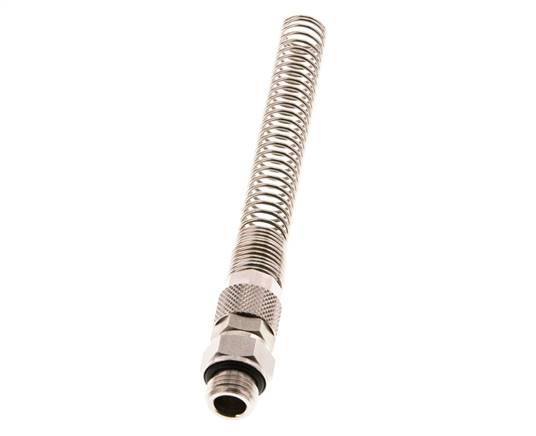 10x6.5 & G1/4'' Nickel plated Brass Straight Push-on Fitting with Male Threads Rotatable Bend Protection [2 Pieces]