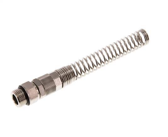 12x8 & G3/8'' Nickel plated Brass Straight Push-on Fitting with Male Threads Rotatable Bend Protection