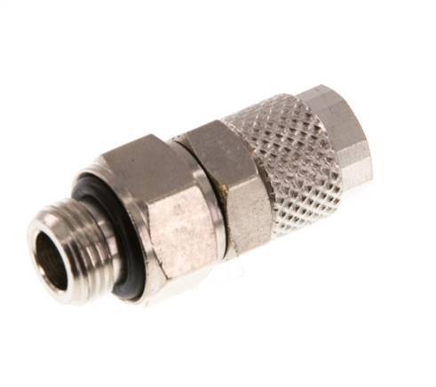 6x4 & G1/8'' Nickel plated Brass Straight Push-on Fitting with Male Threads Rotatable [2 Pieces]