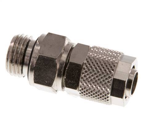 10x8 & G1/4'' Nickel plated Brass Straight Push-on Fitting with Male Threads Rotatable [2 Pieces]