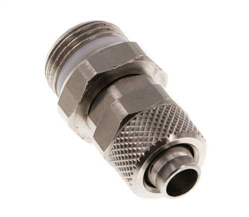 Conector Recto Latón Niquelado 10x8 & G3/8'' Rosca Macho PTFE Giratoria