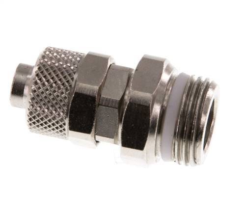 Conector Recto Latón Niquelado 10x8 & G3/8'' Rosca Macho PTFE Giratoria