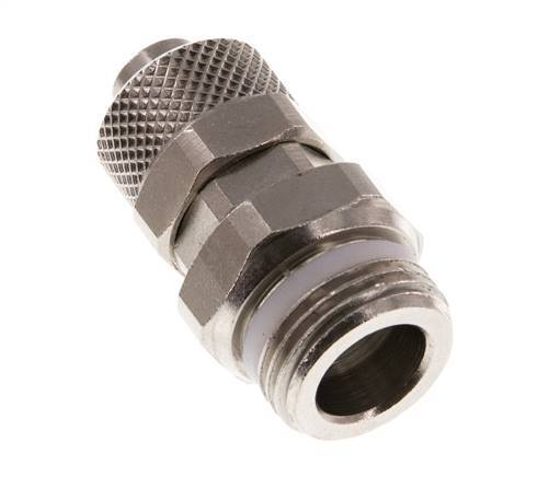 Conector Recto Latón Niquelado 10x8 & G3/8'' Rosca Macho PTFE Giratoria