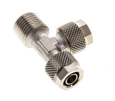 Conector Recto de Latón Niquelado en T 8x6 & R1/4'' Rosca Macho [2 piezas]