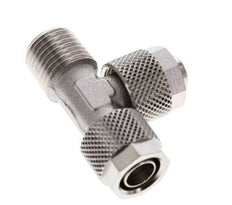 Conector Recto de Latón Niquelado en T 10x8 & R1/4'' Rosca Macho [2 piezas]