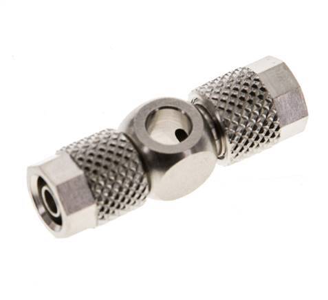 Conector Latón Niquelado Banjo en T 6x4 & M5 de Rosca [2 Piezas]