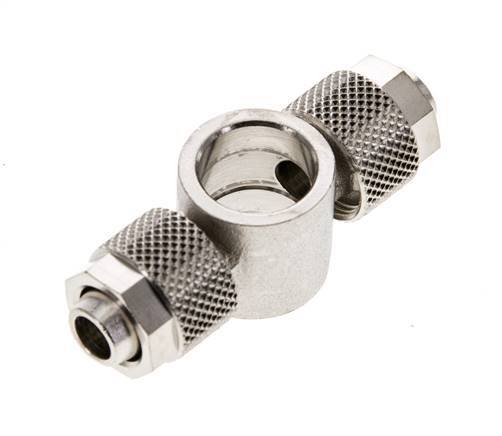 Conector Latón Niquelado en T 10x8 & G1/4'' de Rosca [2 piezas]