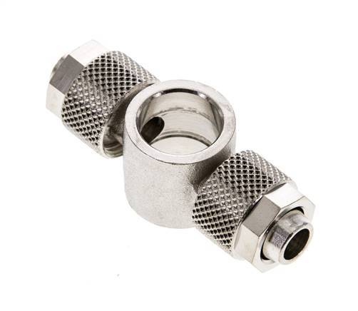 Conector Latón Niquelado en T 10x8 & G1/4'' de Rosca [2 piezas]