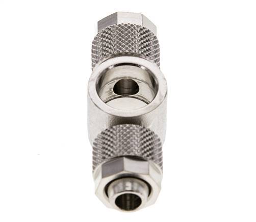 Conector Latón Niquelado en T 10x8 & G1/4'' de Rosca [2 piezas]