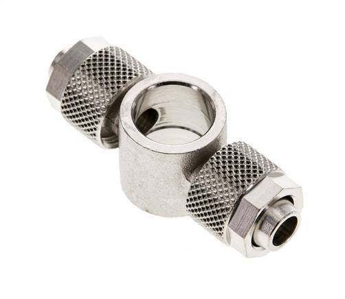 Conector Latón Niquelado en T 10x8 & G1/4'' de Rosca [2 piezas]