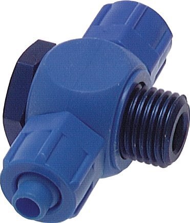 8x6 & G1/4'' PVC Banjo Tee Push-on Fitting with Male Threads with O-ring [2 Pieces]