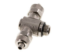 Conector Latón Niquelado en T 6x4 & G1/8'' Rosca Macho Hexagonal Interior Giratoria
