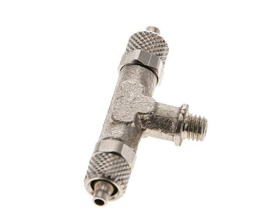 Conector Latón Niquelado en T 5x3 & M5 Rosca Macho [2 piezas]