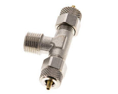 Conector Latón Niquelado en T 4x2 & R1/8'' Rosca Macho [2 piezas]