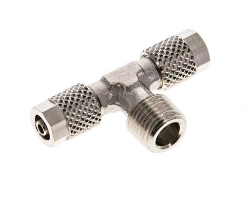 Conector Latón Niquelado en T de 5x3 & R1/8'' Rosca Macho [2 piezas]