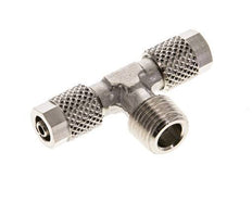 Conector Latón Niquelado en T de 5x3 & R1/8'' Rosca Macho [2 piezas]