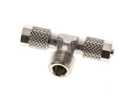 Conector Latón Niquelado en T de 5x3 & R1/8'' Rosca Macho [2 piezas]