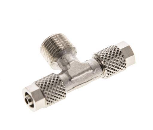 Conector Latón Niquelado en T de 5x3 & R1/8'' Rosca Macho [2 piezas]