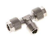 Conector Latón Niquelado en T 6x4 & R1/8'' Rosca Macho [2 piezas]