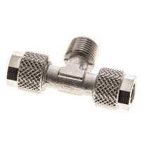 Conector Latón Niquelado en T 6x4 & R1/8'' Rosca Macho [2 piezas]