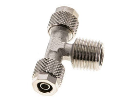 Conector Latón Niquelado en T de 6x4 & R1/4'' Rosca Macho [2 piezas]