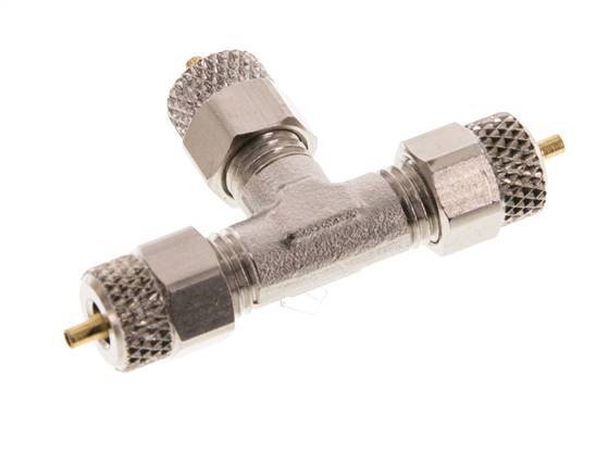 4x2 Nickel plated Brass Tee Push-on Fitting [2 Pieces]