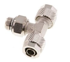 Conector Latón Niquelado en T 8x6 & G1/8'' Rosca Macho Giratoria [2 piezas]