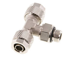 Conector Latón Niquelado en T 8x6 & G1/8'' Rosca Macho Giratoria [2 piezas]