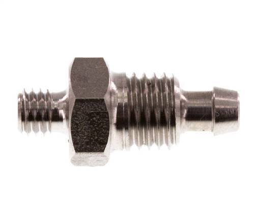 6x4 & M5 Racor recto de acero inoxidable 1.4571 con rosca macho