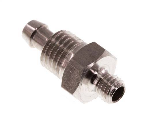 6x4 & M5 Racor recto de acero inoxidable 1.4571 con rosca macho