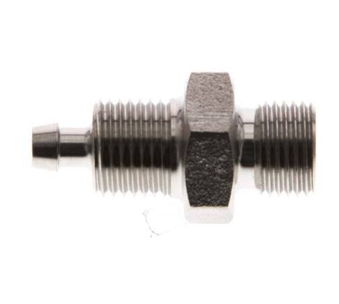 6x4 & G1/8'' Stainless Steel 1.4571 Straight Push-on Fitting with Male Threads
