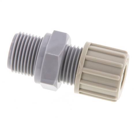 10x8mm & G3/8'' PA Racor recto de compresión con rosca macho 10 bar