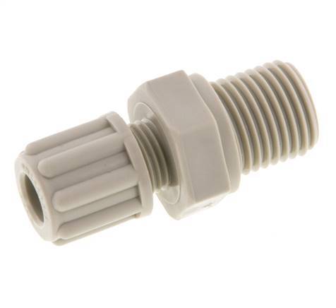 6x4mm & G1/4'' PP Straight Compression Fitting with Male Threads 10 bar [2 Pieces]