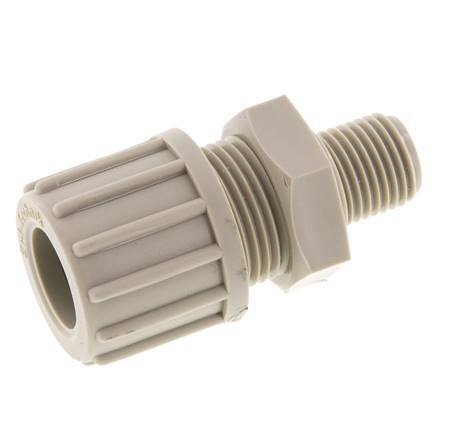 14x12mm & G1/4'' PP Straight Compression Fitting with Male Threads 10 bar