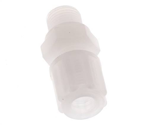 Racor de compresión recto de PVDF 8x6 mm y G1/8'' con rosca macho 10 bar