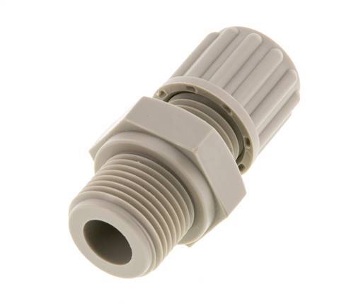 Racor de compresión recto de PVDF 8x6 mm y G1/4'' con rosca macho 10 bar