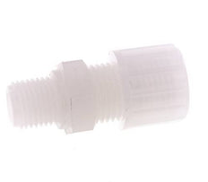 10x8mm & G1/4'' Racor de compresión recto de PVDF con rosca macho 10 bar