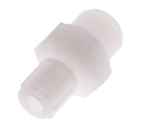 Racor de compresión recto de PVDF 8x6 mm y G3/8'' con rosca macho 10 bar